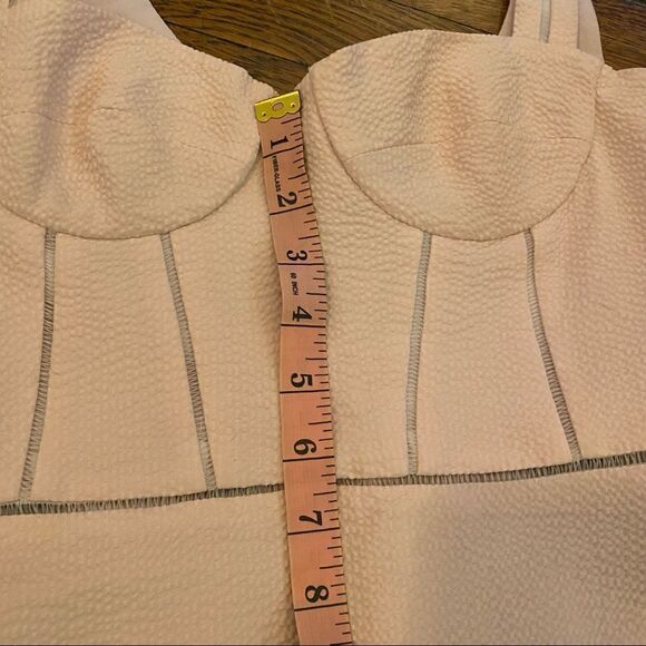 Jonathan Simkhai Seersucker Bustier mini dress size 0 light pink - Picture 15 of 16
